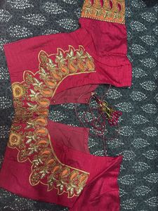 MAGENTA PEACH &amp; PINK Designer Sarree with Blouse