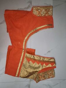 Orange Embroidered Saree
