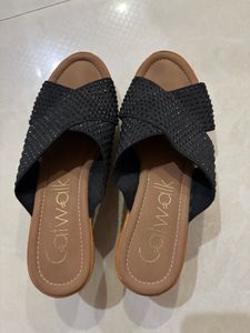 Sparkling Black Wedges Catwalk