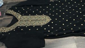 Embellished Black Kurta Set