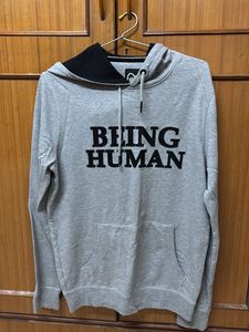 unisex oversized  "Being Human" Grey Hoodie
