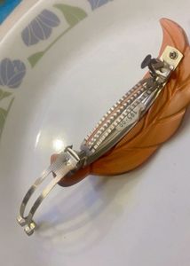 Orange Leaf Hair Clip