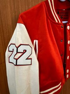 Varsity Cropped Jacket - Red