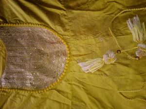 Yellow Kurta with Embellished Neckline