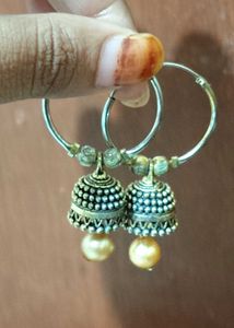 Jhumka Earrings with Pearls