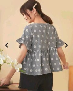 brand new Ajio Floral Print Peplum Top