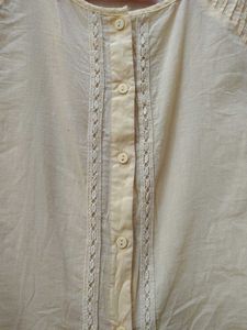 Elegant Cream Button-Up Cap Sleeve Top