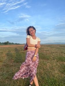 floral long skirt