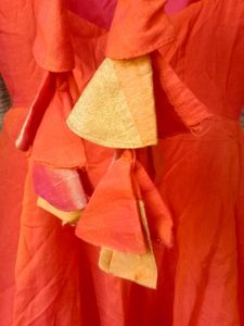 Vibrant Orange Fit &amp; Flare Dress