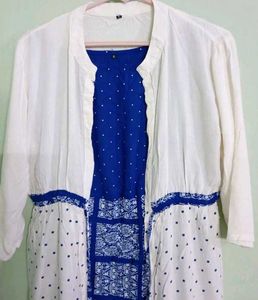 Never Used, Blue White  Shrug A-line Kurta