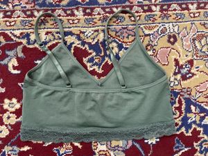 Green Lace Trim Bralette
