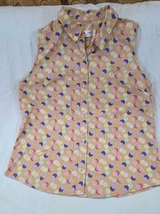 Sleeveless Dot Print Shirt For You