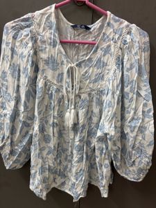 Boho Floral Print Tunic Top 🦋💙