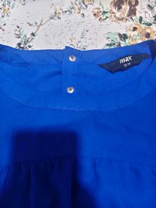 Vibrant Blue Button-Up Top (Slightly Transparent)