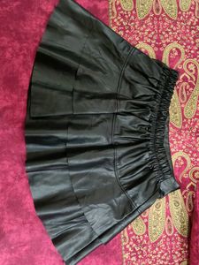 Black Faux Leather Skirt