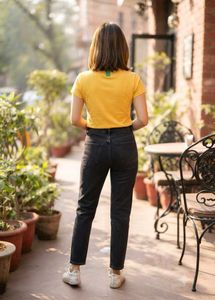 Benetton Yellow Graphic Tee