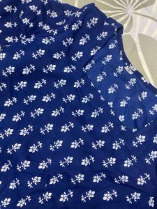 Blue Floral Print Kurta