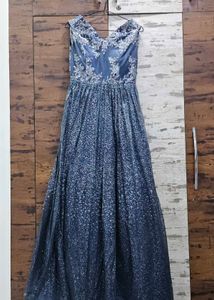 Sparkling Blue Ethnic Gown