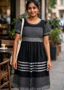 Chic Striped Black Dress