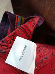 Red Printed Kurta (Women's)