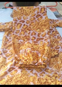 🤎 Printed Satin Night Suit | Size L ✨