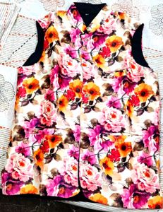 Floral Print Waistcoat