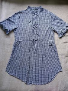 Cute Gingham Mini Shirt Dress