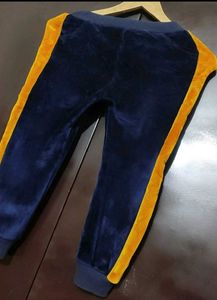 Navy Blue Velvet Winter Pajami For 3- 4 Year Girl