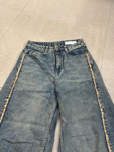 Wide Leg Distressed Blue Jeans