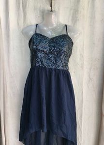 Sparkly Navy Blue High-Low Dress