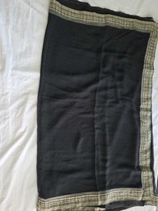 Elegant Black Saree with Matching Blouse