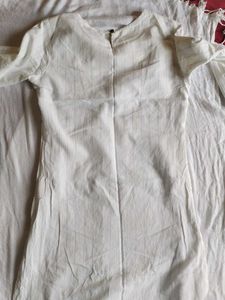 White Kurta with Blue Stripes