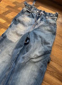 balloon carpenter blue jeans with adjustable belt