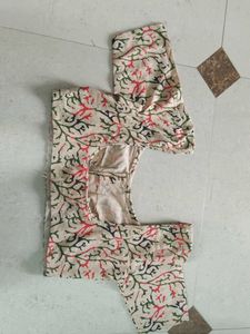 WHITE AND RED COLOUR COMBO BLOUSE