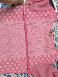 🌸Elegant Pink Chikankari Kurta Set