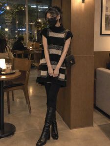 knitted woolen Turtleneck Dress