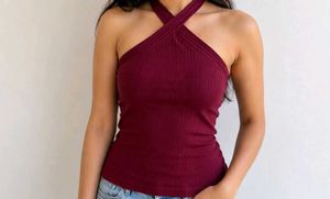 Ribbed Halter Neck Top