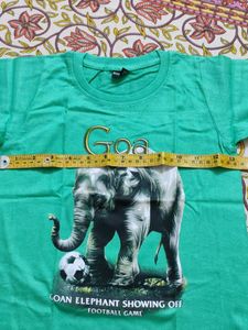 Green T-Shirt with Elephant Print