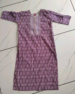 purple kurti set