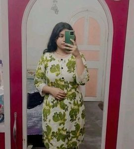 Floral Print green Kurta