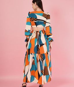Abstract Print Cutout Midi Dress