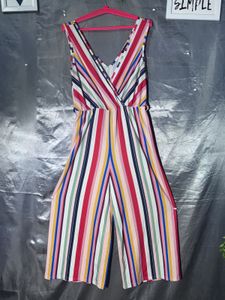 New lookColorful Striped Wide Leg Jumpsuit