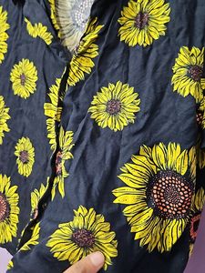 Sunflower Print Casual Shirt