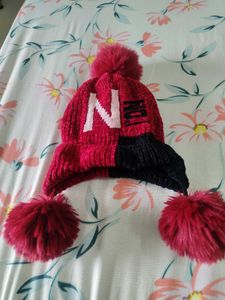 Cozy Knit Beanie Hat with Pom Poms