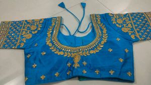Turquoise Embroidered Blouse