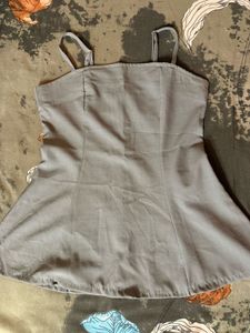 Gray Peplum Tank Top