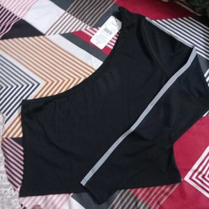 XXL size  One-Shoulder Long Sleeve gymwear Top