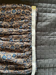Blue Patterned Strapless Jumpsuit