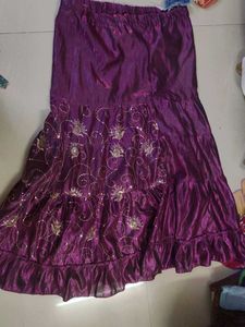 Vibrant Purple Embroidered Ethnic Skirt