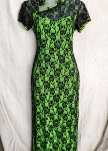 Lime Green Lace Sheath Dress